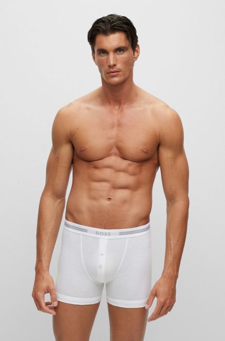 100% Authentic Hugo Boss White Pure Cotton Boxer Shorts Brand New In Box Size L 
