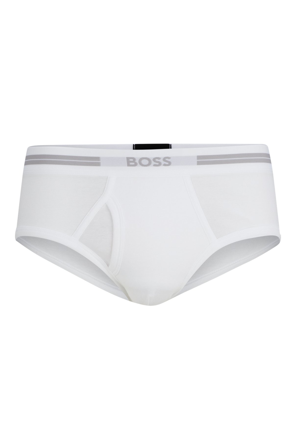 BOSS - Regular-rise briefs in pure cotton with logo waistband