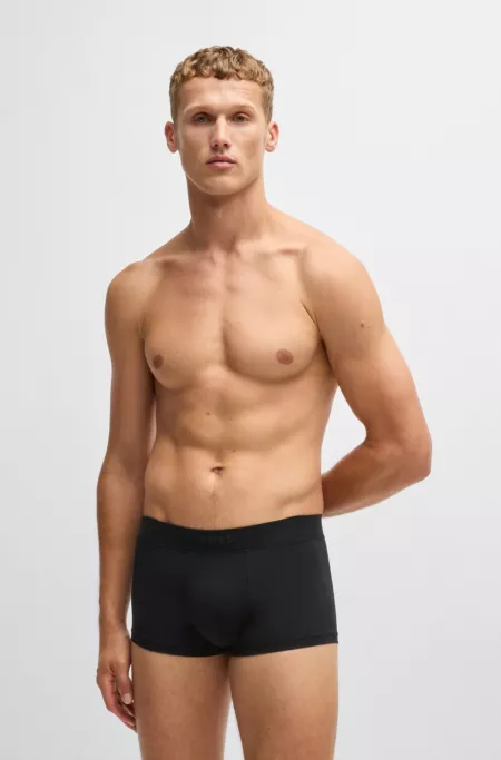 Stretch-jersey trunks with 3D logo