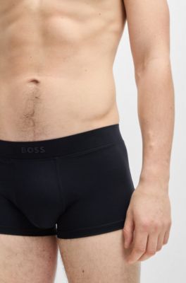 Stretch-jersey trunks with 3D logo, Dark Blue