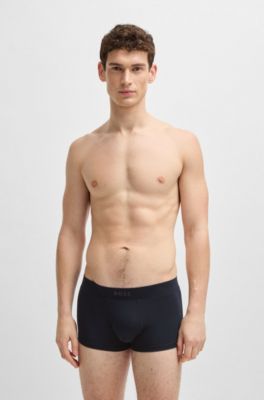 Stretch-jersey trunks with 3D logo, Dark Blue