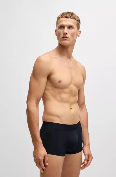 Stretch-jersey trunks with 3D logo