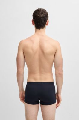 Stretch-jersey trunks with 3D logo, Dark Blue