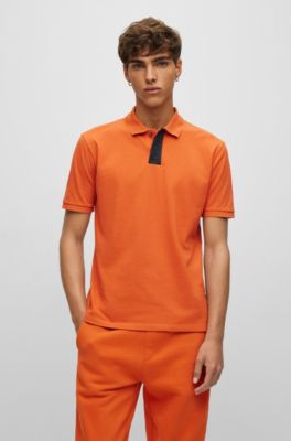 Homme T-shirts T-shirts BOSS by HUGO BOSS Polo en coton biologique avec logo incurvé Coton BOSS by HUGO BOSS pour homme en coloris Orange 