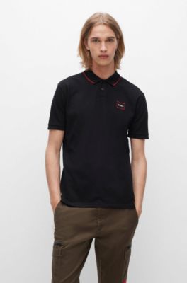 red and black hugo boss polo