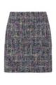 Regular-fit mini skirt in multi-coloured tweed, Patterned
