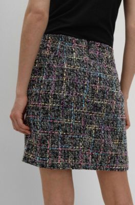 Cecil Tweed Skirt black-light grey check pattern casual look Fashion Skirts Tweed Skirts 