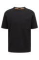 Relaxed-fit T-shirt with waffle structure, Black