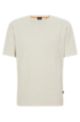 Relaxed-fit T-shirt with waffle structure, Light Beige