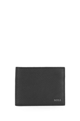 Mens Accessories Wallets and cardholders BOSS by HUGO BOSS Leather Big Logo Billfold Wallet in Black for Men 