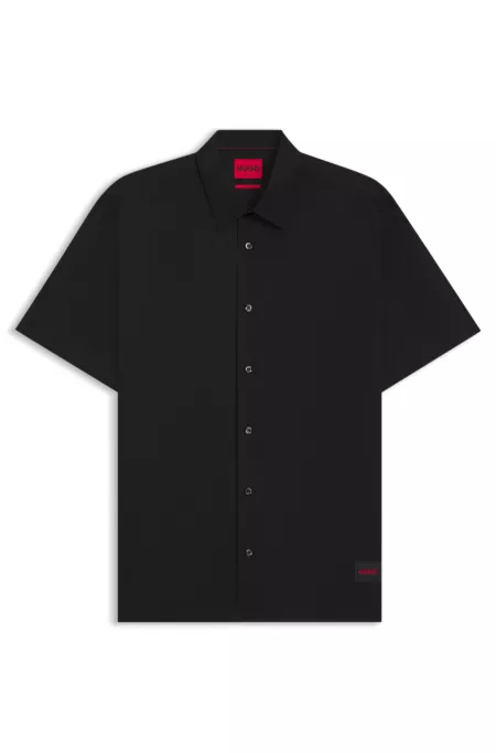 Relaxed-fit shirt in stretch-cotton canvas