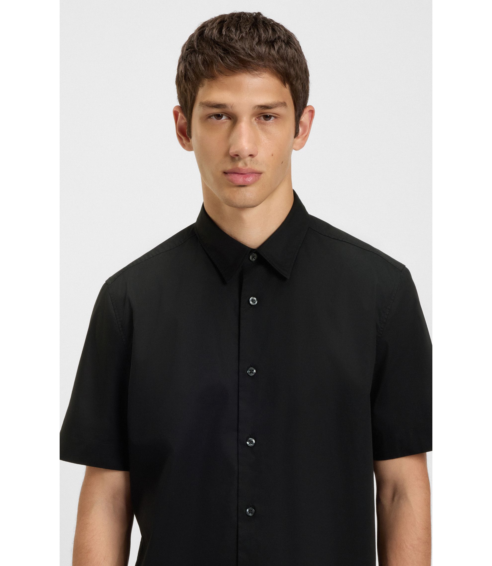 HUGO - リラックスフィットシャツ ストレッチコットン