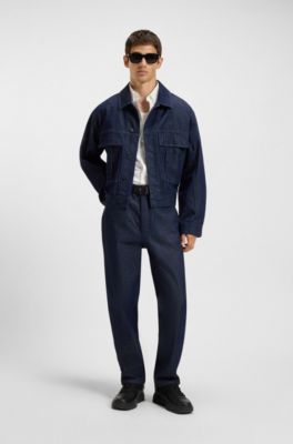 Relaxed-fit shirt in stretch-cotton canvas, White