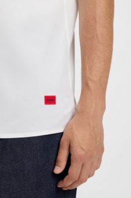 Relaxed-fit shirt in stretch-cotton canvas, White