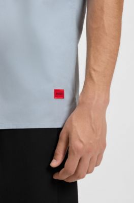 Relaxed-fit shirt in stretch-cotton canvas, Light Blue