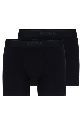 Two-pack of stretch-modal boxer briefs with logo, Black