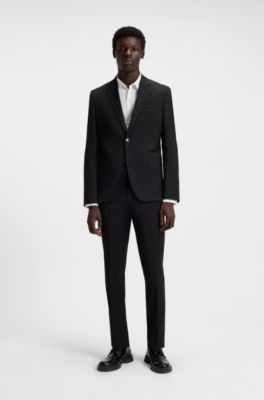 Camisa extra slim fit de lona de algod&oacute;n el&aacute;stico, Blanco