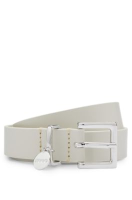 Hugo boss white leather shop belt