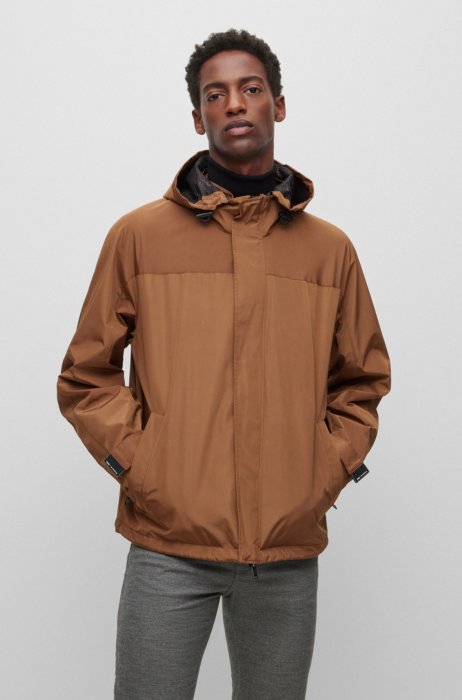 BOSS - Porsche x BOSS water-repellent hooded jacket with collaborative ...