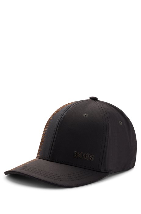 Micro-patterned cap with logo, Black