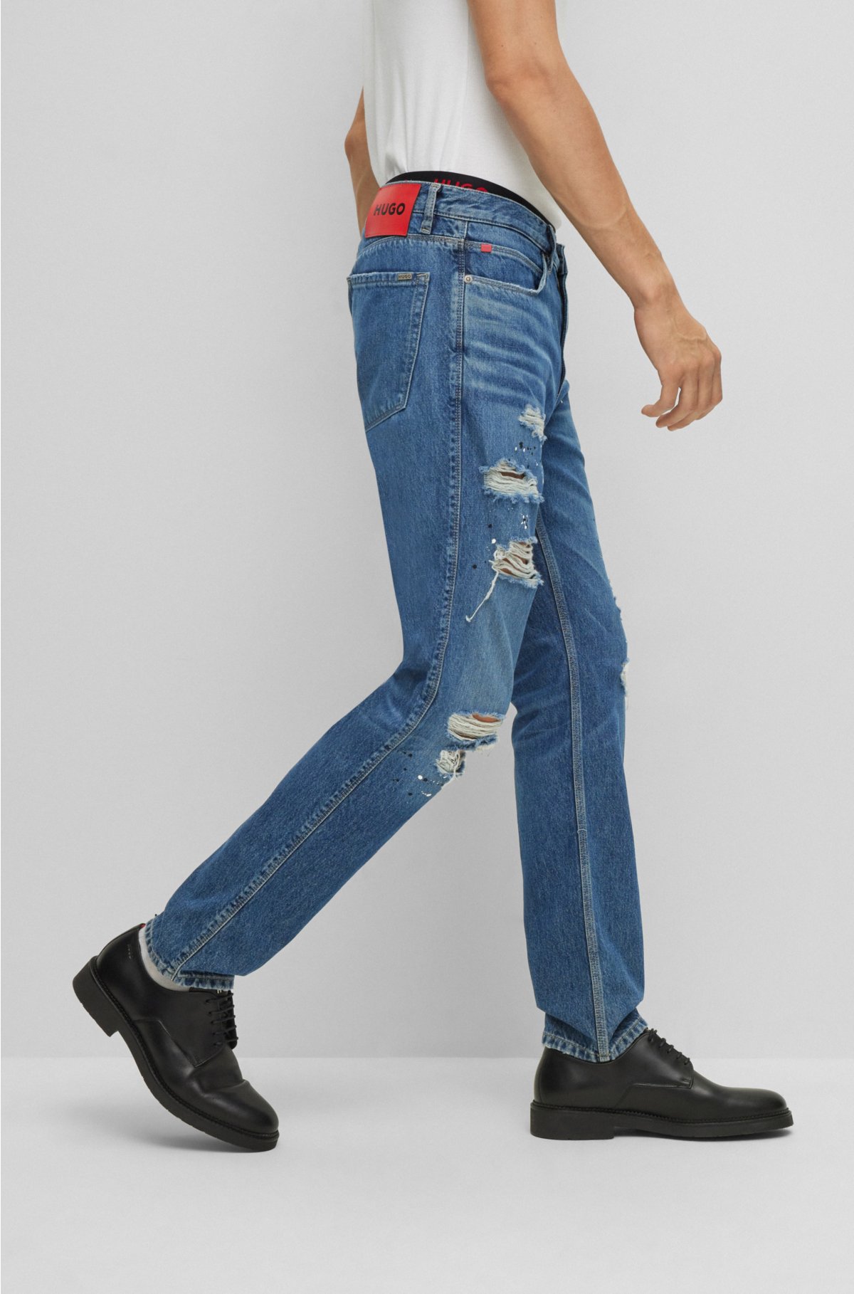 HUGO - Slim-fit jeans in denim used