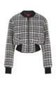 Relaxed-fit jacket in checked cotton-blend bouclé, Patterned