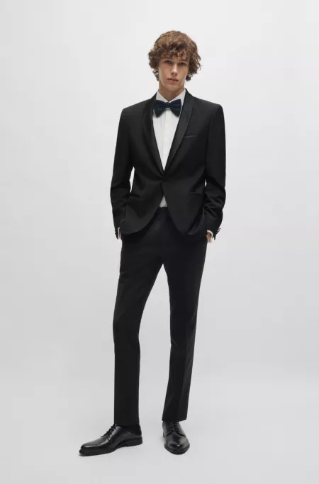 Extra-slim-fit tuxedo jacket in a wool blend