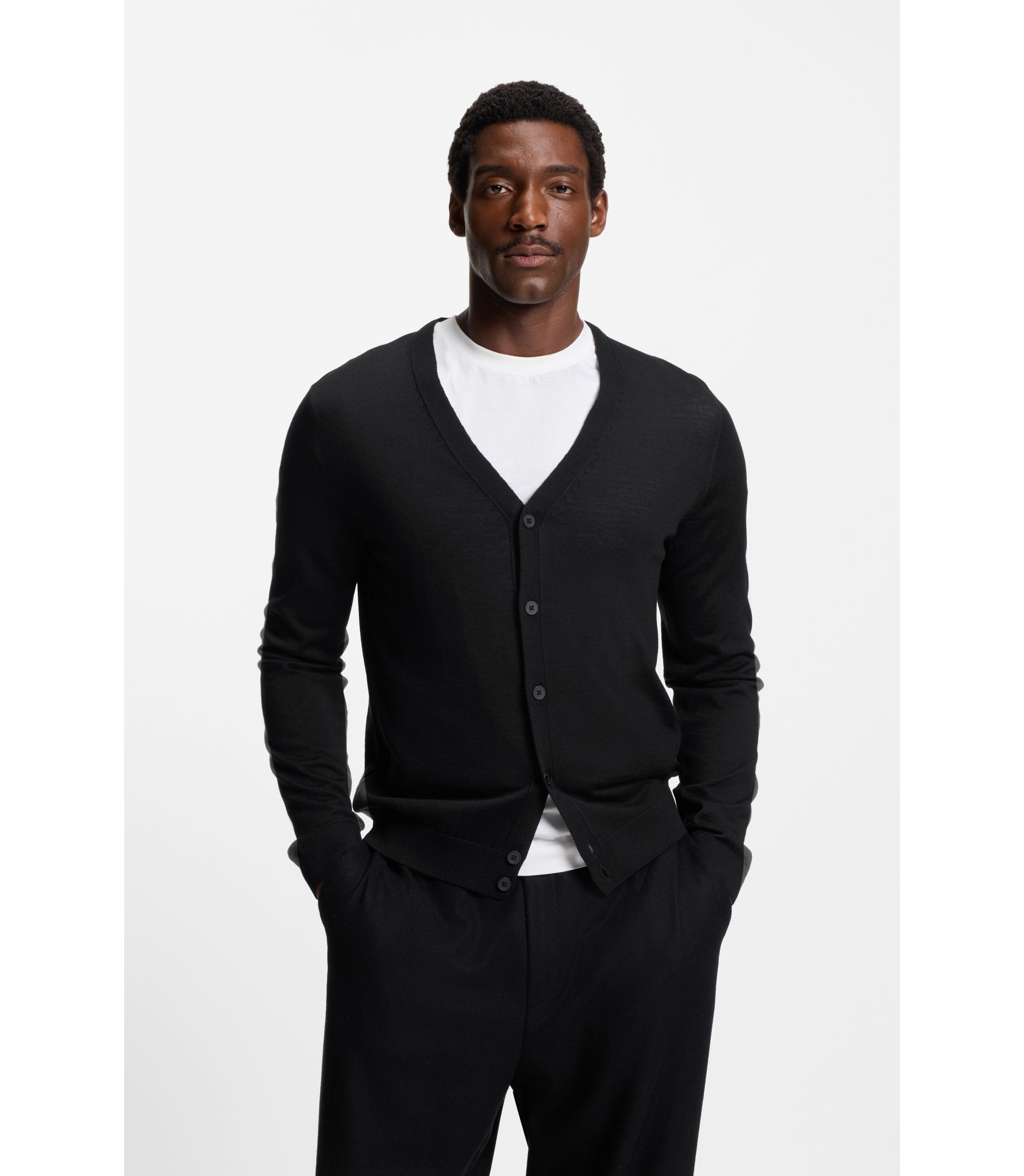Cardigan aus Schurwolle mit V-Ausschnitt