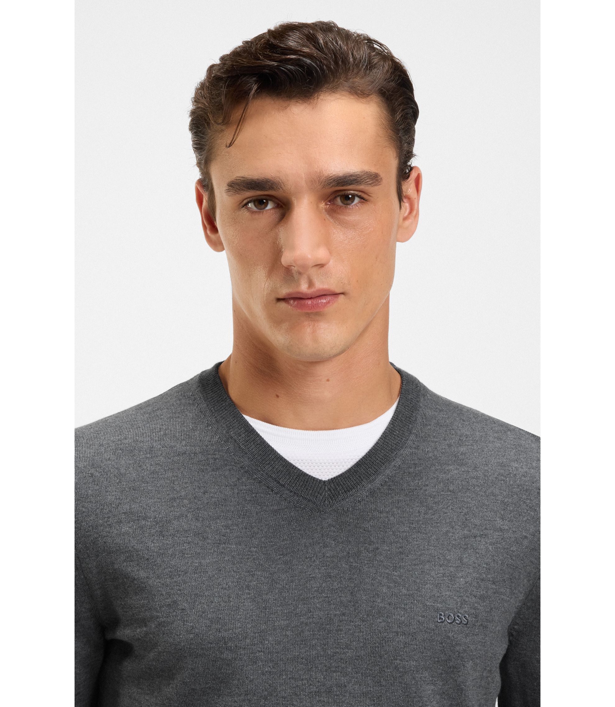 Knitwear Boss Pullover Baram BOSS V-neck Sweater In Virgin Wool