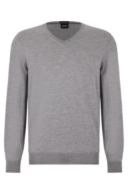 BOSS - V-neck sweater in responsible wool