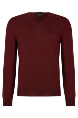 BOSS - V-neck sweater in responsible wool