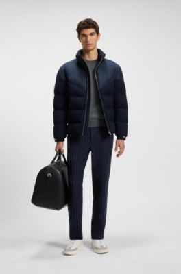 Regular-fit sweater in virgin wool with embroidered logo, Grey