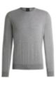 Logo-embroidered sweater in responsible wool, Grey