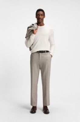 Regular-fit sweater in virgin wool with embroidered logo, White