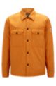 Water-repellent oversized-fit overshirt with rubberised logo, Light Orange