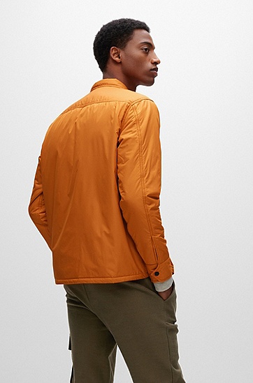 BOSS 博斯橡胶徽标装饰防泼水大款外套衬衫,  890_Open Orange