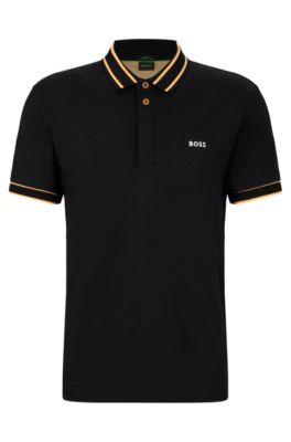 Mens T-shirts BOSS by HUGO BOSS T-shirts BOSS by HUGO BOSS Cotton Logo Heathered Polo in Natural White for Men 