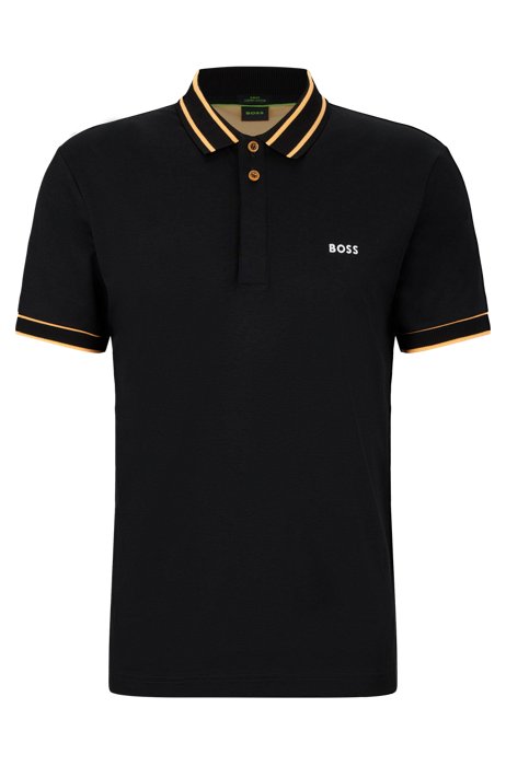 BOSS - Interlock-cotton slim-fit polo shirt with logo embroidery