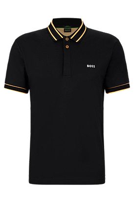 Interlock-cotton slim-fit polo shirt with logo embroidery
