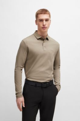 BOSS - Interlock-cotton polo shirt with tonal logo