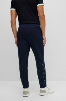 Uomo Abbigliamento da Activewear abbigliamento da palestra e sportivo da Pantaloni da jogging Pantaloni sportivi con logoBOSS by HUGO BOSS in Cotone da Uomo colore Blu 