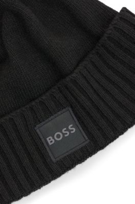 BOSS by HUGO BOSS Leder Handschuhe aus Nappaleder mit Logo-Schriftzug in Schwarz für Herren Herren Accessoires Handschuhe 