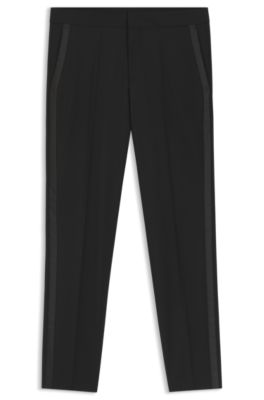Extra-slim-fit trousers in a stretch-wool blend, Black