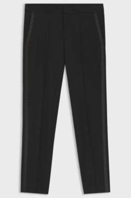 Extra Slim-Fit Hose aus einem Stretch-Woll-Mix, Schwarz