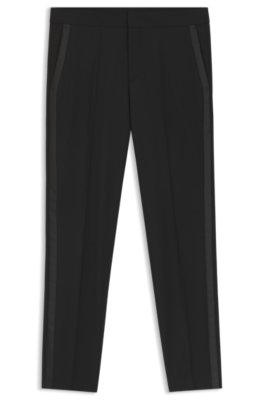 Hugo Nero Pantaloni Extra Slim Fit In Misto Lana Elasticizzato