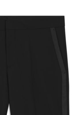 Extra-slim-fit trousers in a stretch-wool blend, Black