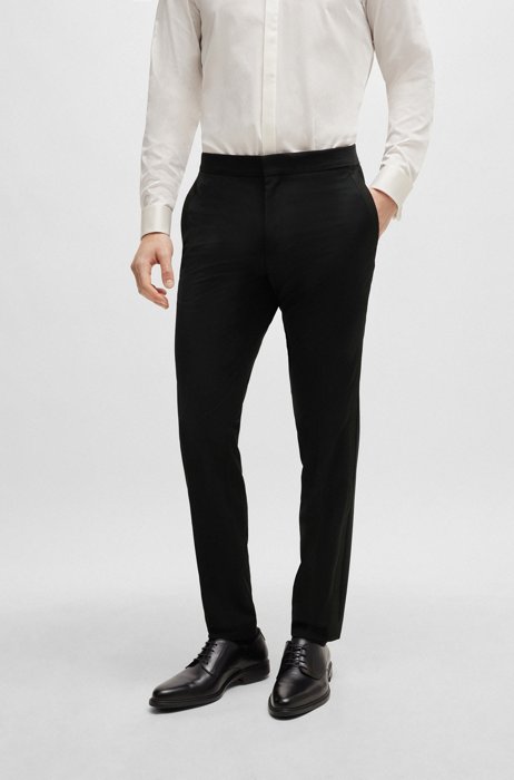 Pantalones de esmoquin extra slim fit de tejido superflexible, Negro
