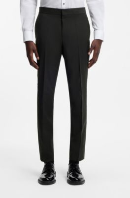 Extra-slim-fit trousers in a stretch-wool blend, Black