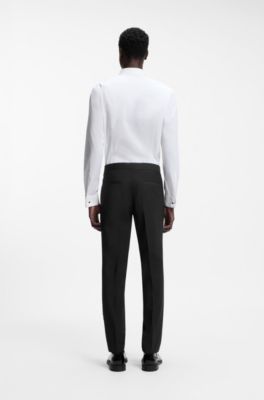 Extra-slim-fit trousers in a stretch-wool blend, Black