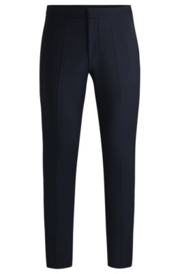 Extra-slim-fit trousers in a stretch-wool blend, Dark Blue